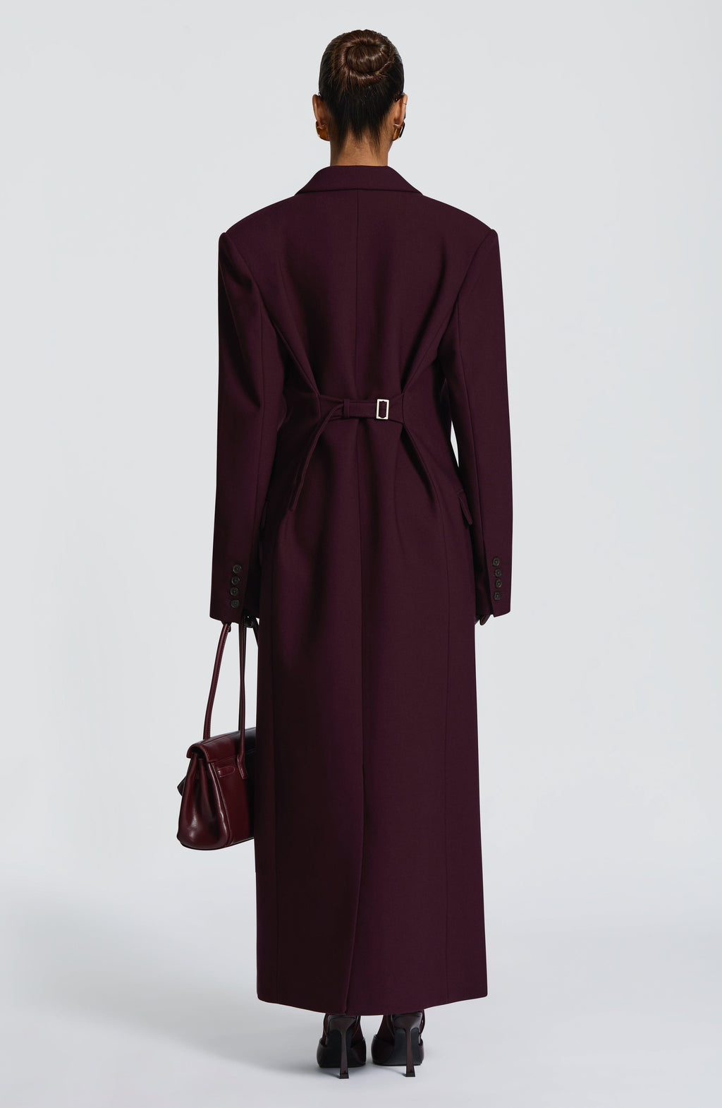 Jimena - Cappotto Lungo Strutturato Prugna