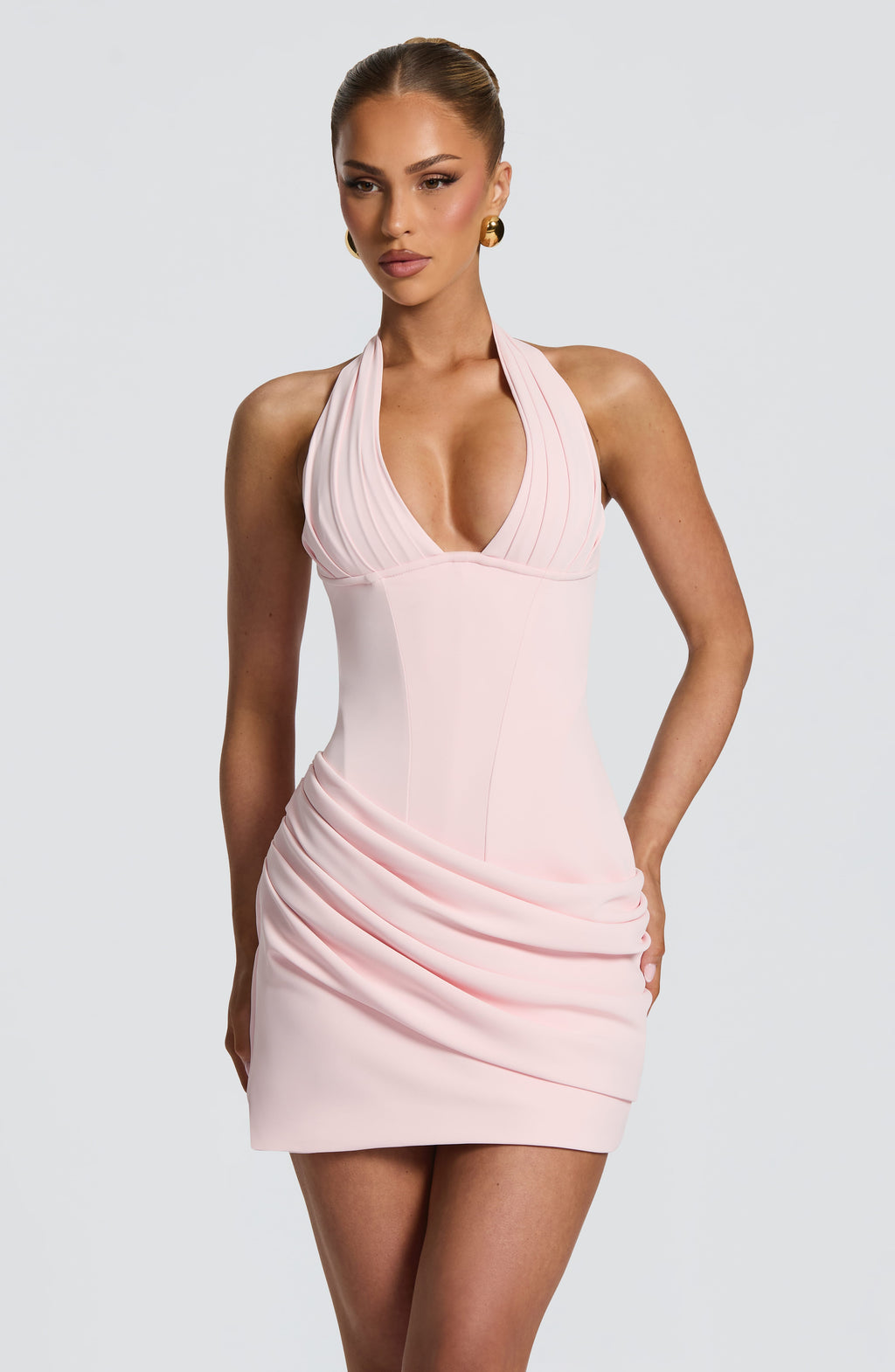 Amparo - Abito Mini Corsetto Halter Rosa