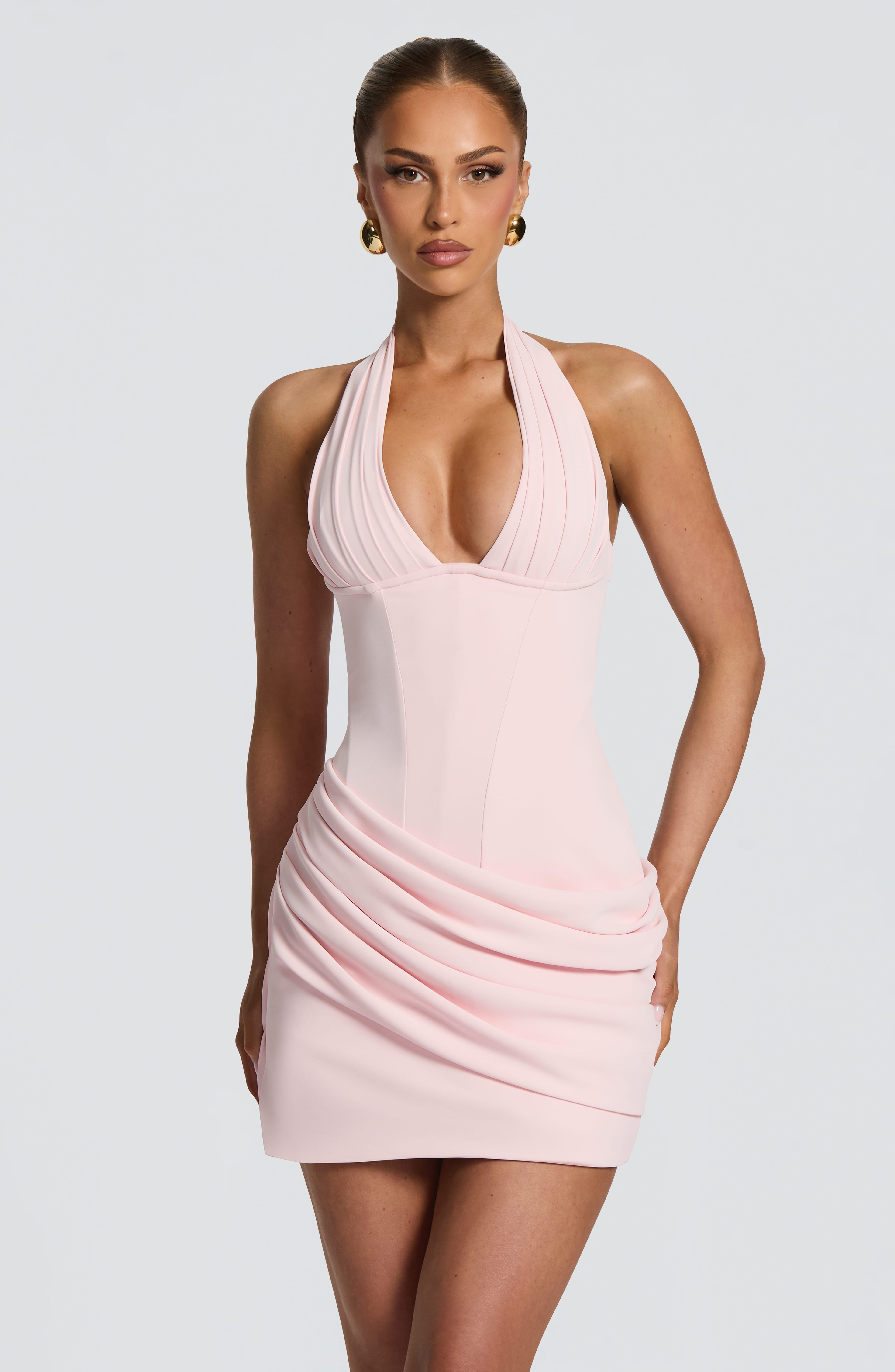 Amparo - Abito Mini Corsetto Halter Rosa