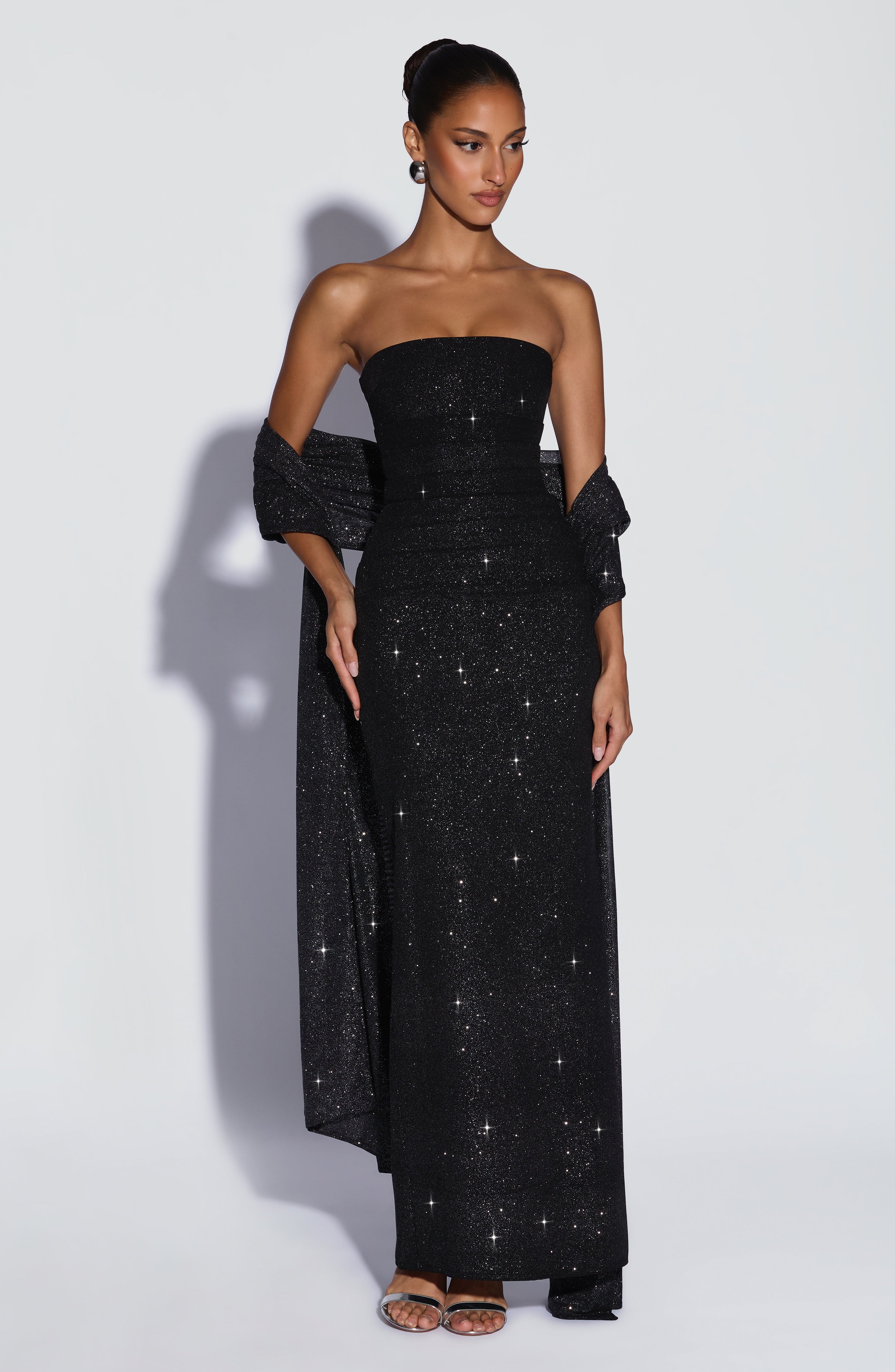 Valeria - Abito da Gala in Crêpe Nero