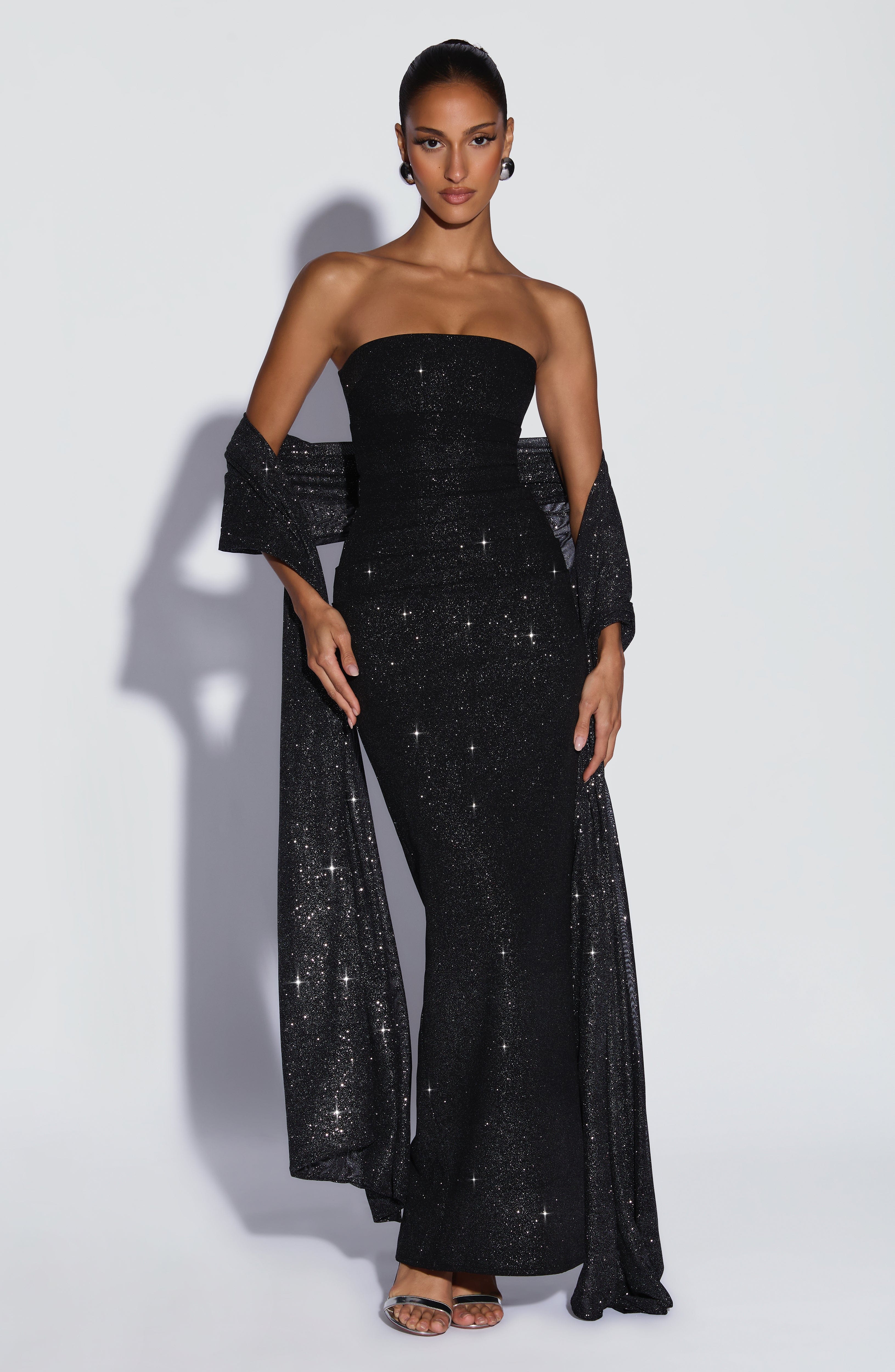Valeria - Abito da Gala in Crêpe Nero
