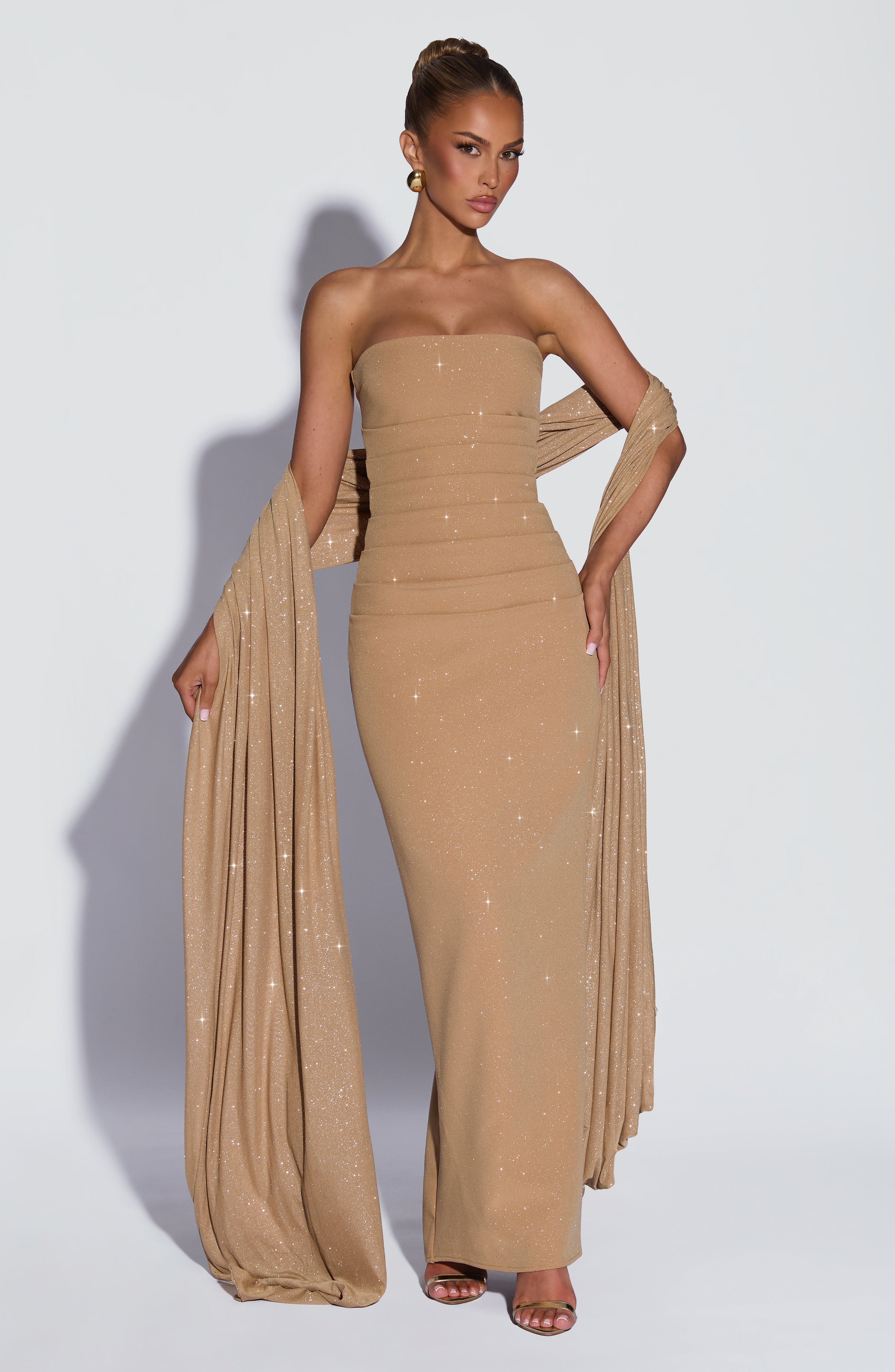 Isabella - Abito da Gala in Crêpe Oro