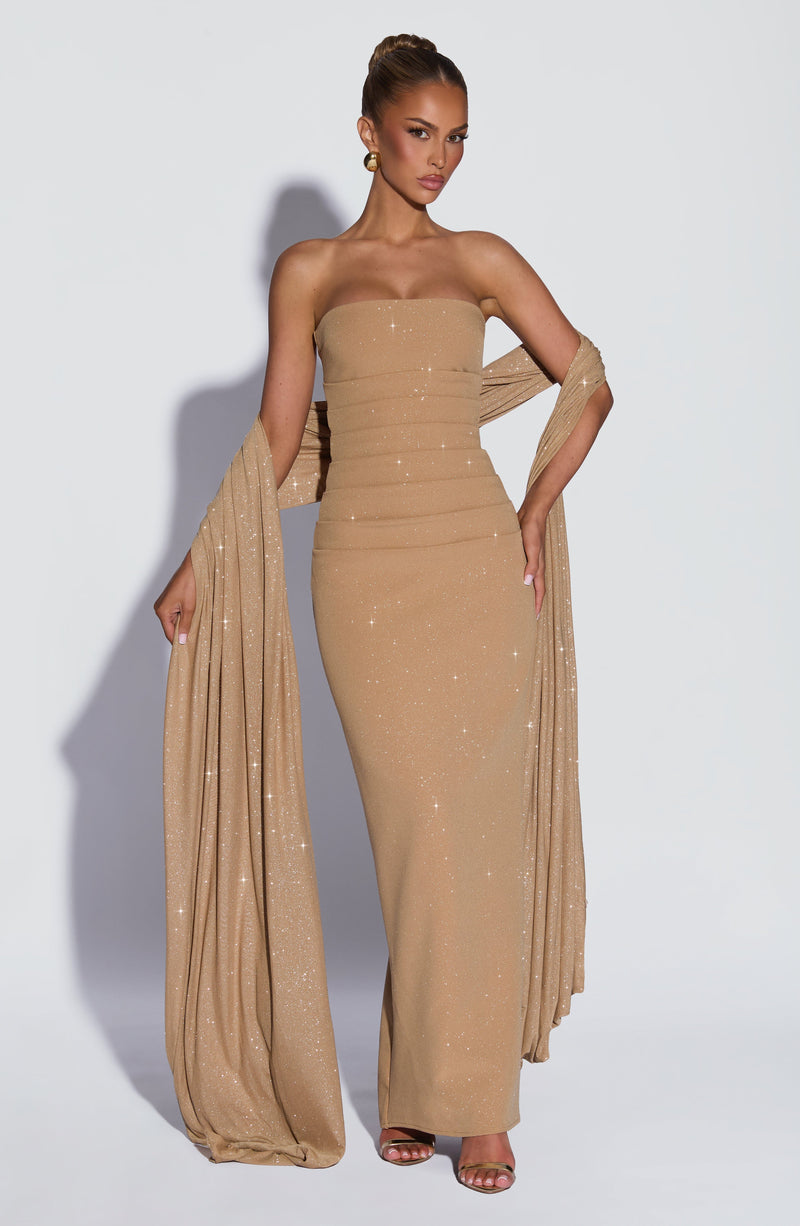 Isabella - Abito da Gala in Crêpe Oro