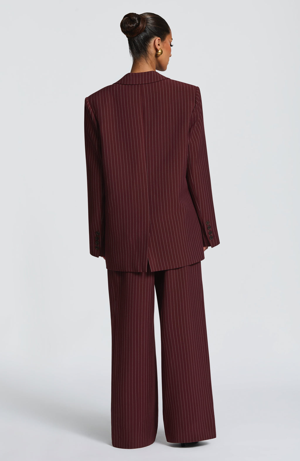 Carmen - Blazer Sartoriale Bordeaux con Gessato