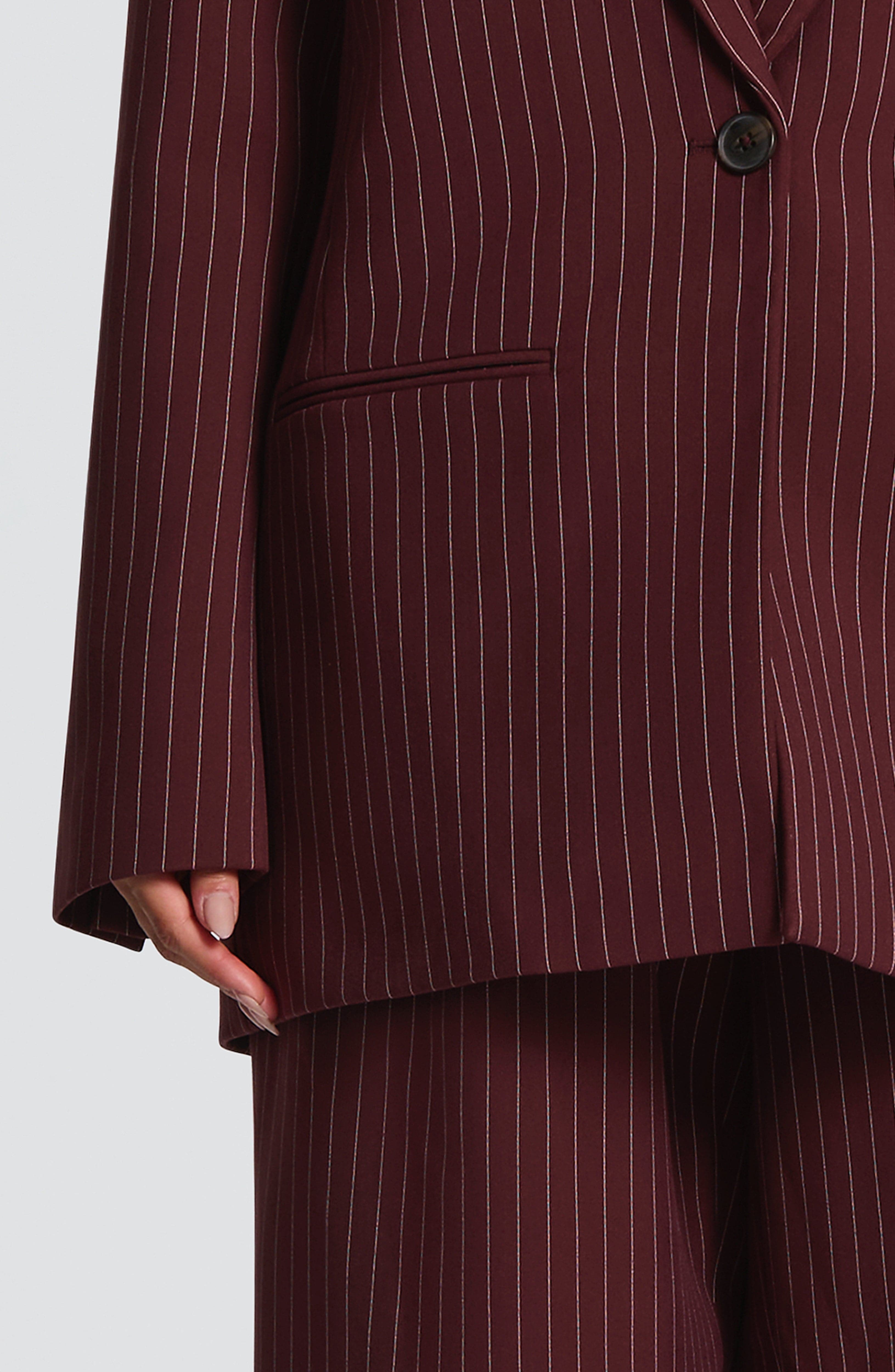 Carmen - Blazer Sartoriale Bordeaux con Gessato
