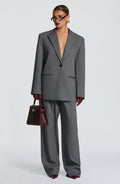 Lucía - Blazer Sartoriale Grigio Melange Boxy