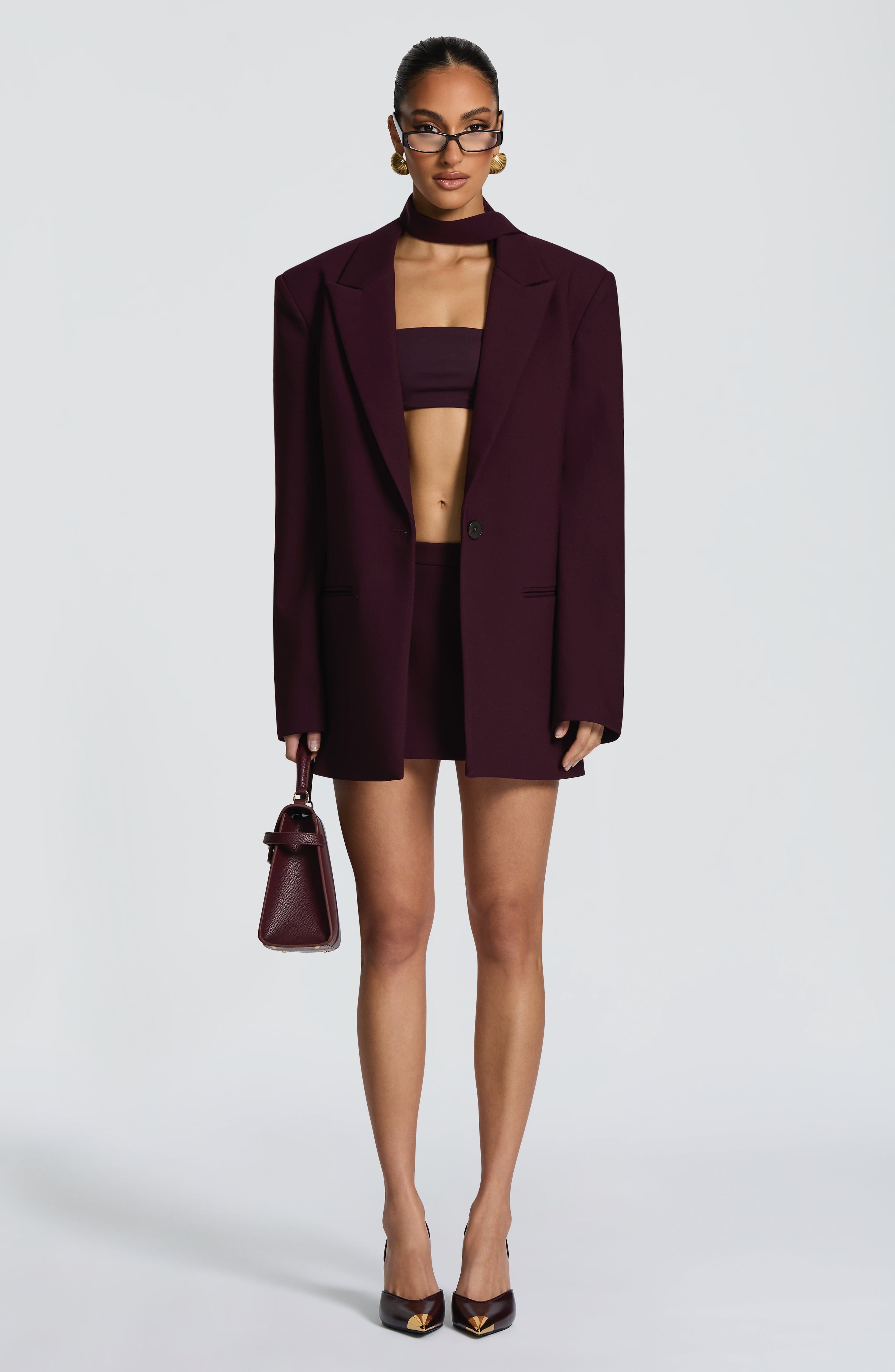 Diana - Blazer Sartoriale Prugna Oversize