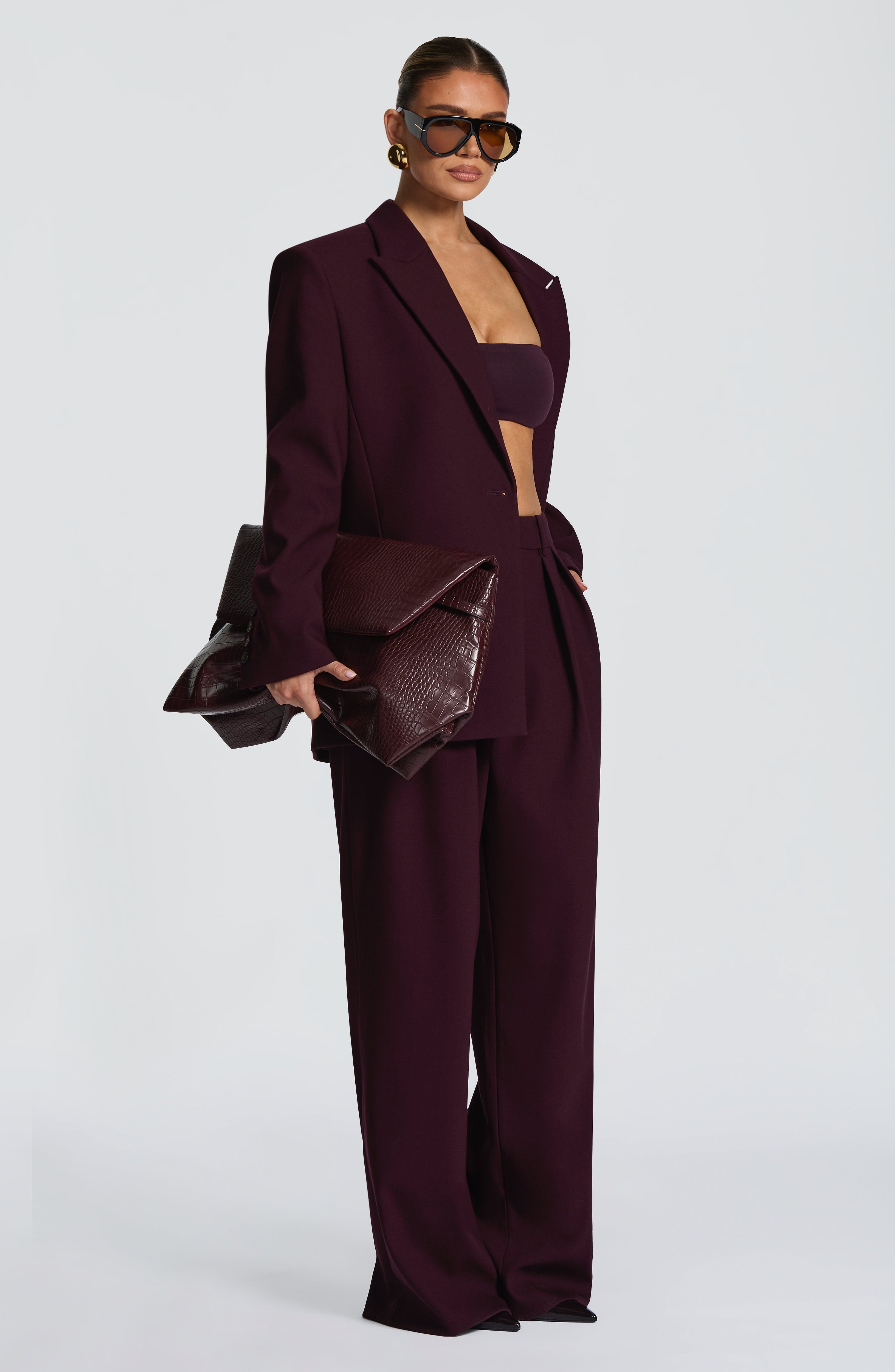Diana - Blazer Sartoriale Prugna Oversize