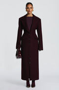 Gloria - Cappotto Lungo Sartoriale Prugna