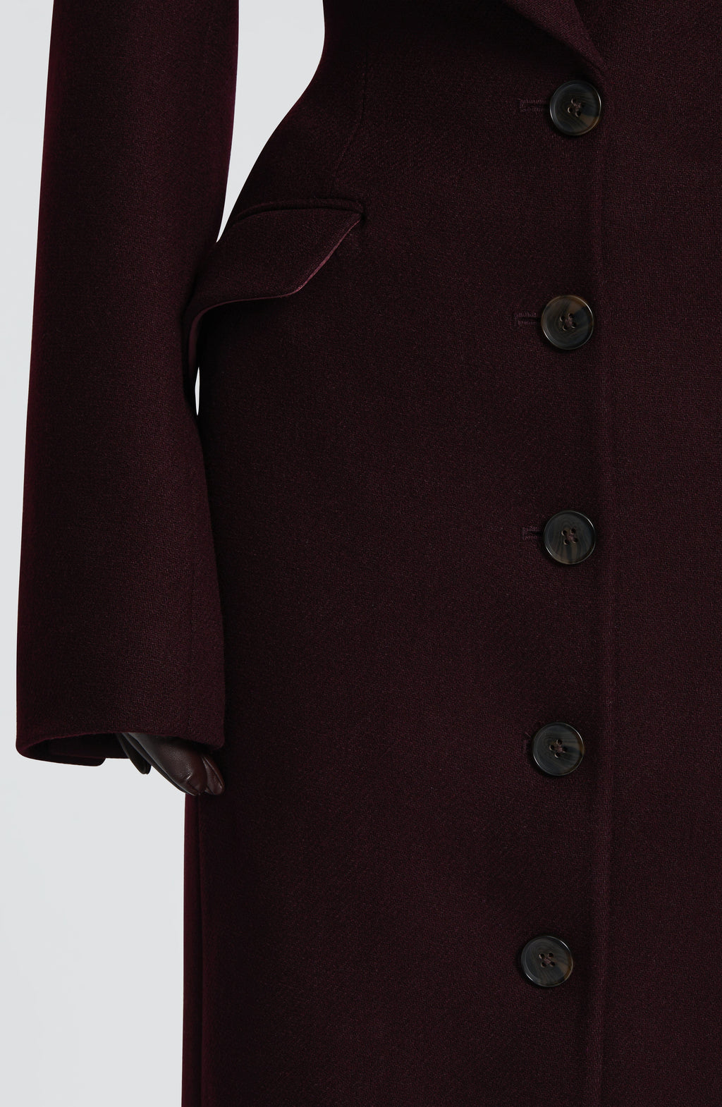 Gloria - Cappotto Lungo Sartoriale Prugna
