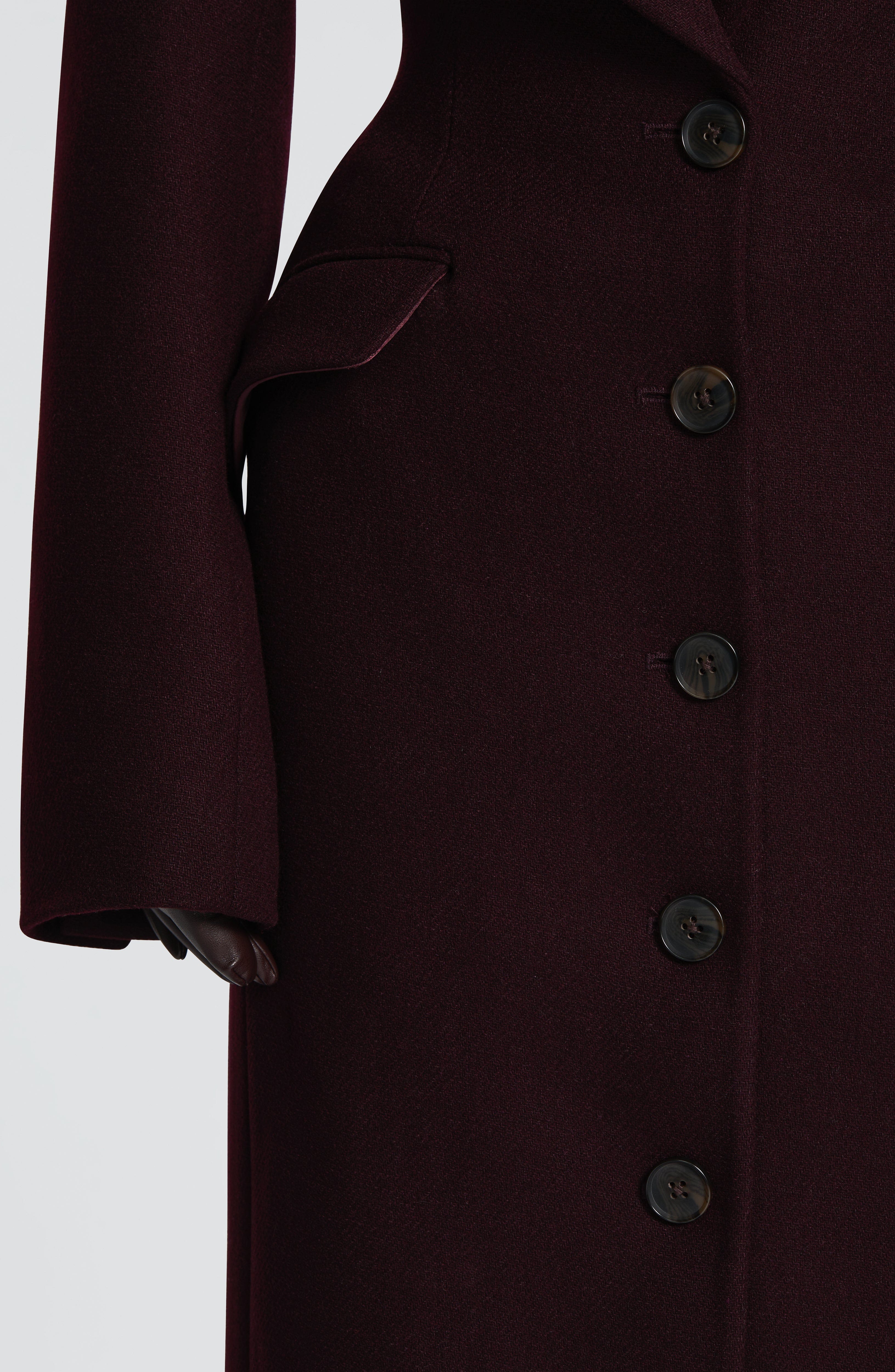 Gloria - Cappotto Lungo Sartoriale Prugna
